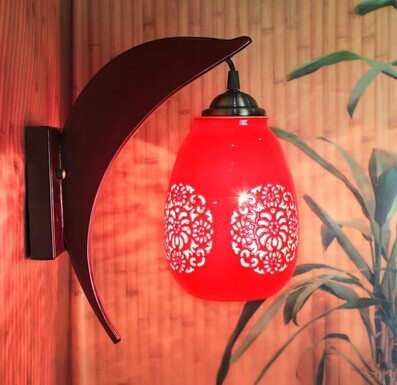 chinese style,jingdezhen ceramic,red,hand-painted,hollow,1 light,warm light, led wall sconce,e26/e27,bulb included