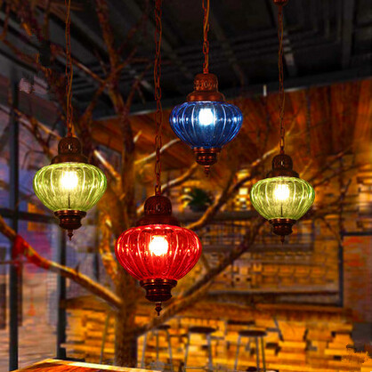 colorful glass creative led pendant lights simple hanglamp fixtures for cafe bar dinning home lightings lamparas colgantes