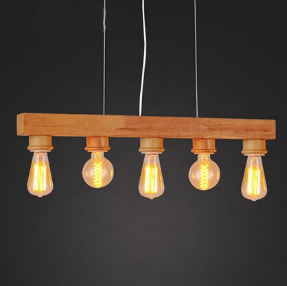 creative personality natural wooden european american style pendant light for restaurant bar dining room,bulb included