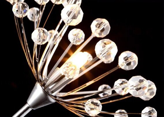 dandelion crystal lamp creative personality romantic led wall lamp for living room bedroom hallway,g4*3 bulb included
