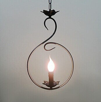 e14,copper,ac,luminaire led artistic vintage pendant lights lamp with 1 light in candle bulb ,bulb included