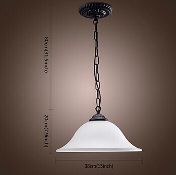 e27,38cm,simple desinged vintage led pendant lights lamp with 1 light ,for parlor study dining room,bulb included