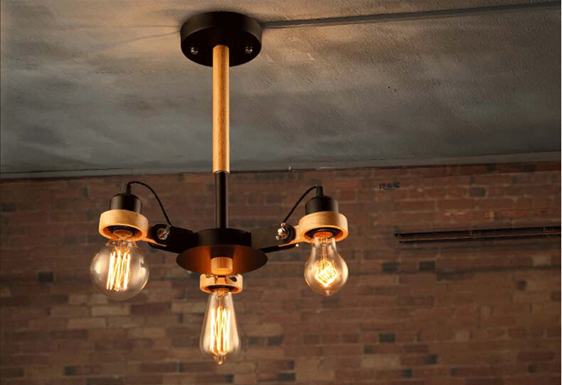 edison loft style industrial vintage ceiling lights with 3 lights,can be adjusted lamparas de techo luminaria lustres de sala