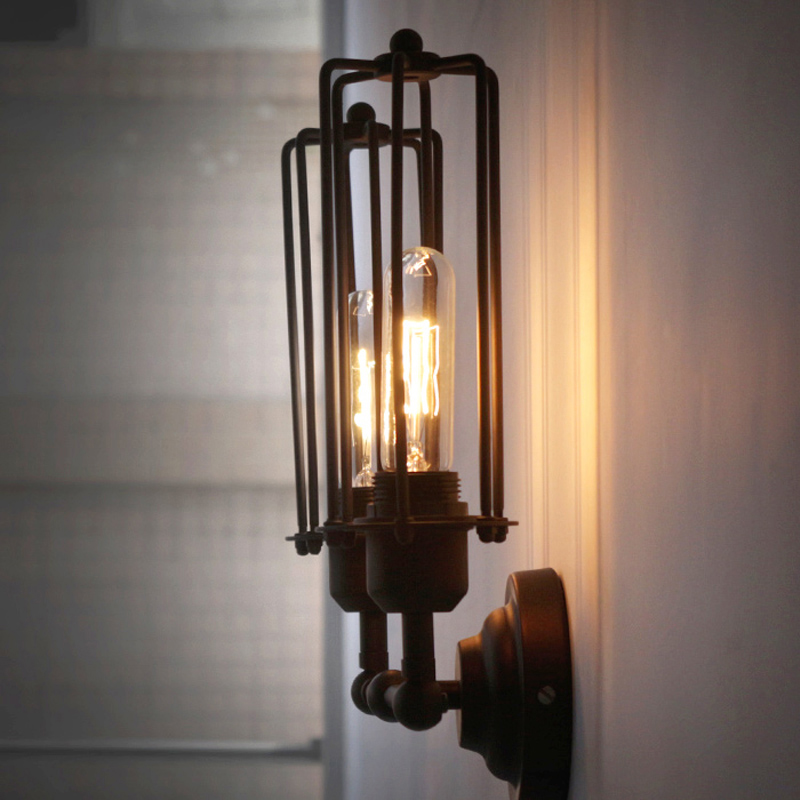 industrial wall lamp vintage wall light retro luminaire cage wall lights for home lighting applique murale lamparas de pared luz