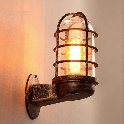 iron glass lampshade antique industrial vintage loft style wall lamp fixtures for bar home lighting lamparas de pared