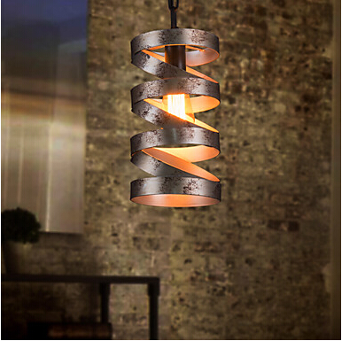 iron spiral amercian country vintage edison pendant lights fixtures for bar indoor decorate art droplight suspension luminaire