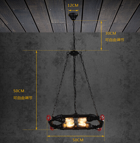 iron water pipe industrail vintage pendant light hanging lamp fixtures for cafe bar living home lightings lamparas colgantes