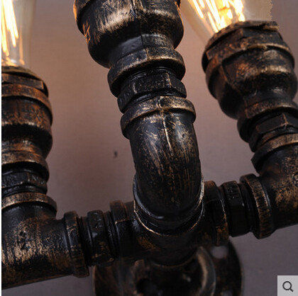 iron water pipe loft industrial vintage wall lamp fixtures for home indoor lighting bedside light applique murale luminaire