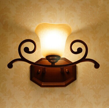 led metal wall lamp light,1 light, vintage frosted glass,for bathroom&living room e27,ac,bulb included