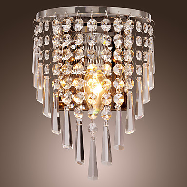 led modern crystal wall light bed-lighting crystal e12/e14 wall lamp