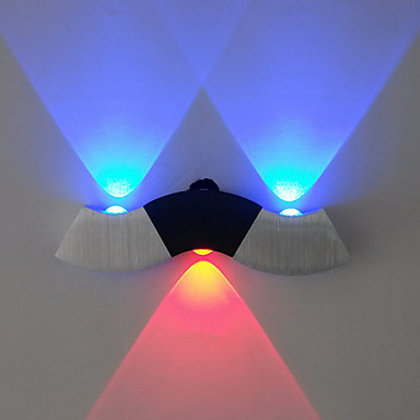 led triangle wall lamp three lights red blue aluminium acrylic 100~240v input