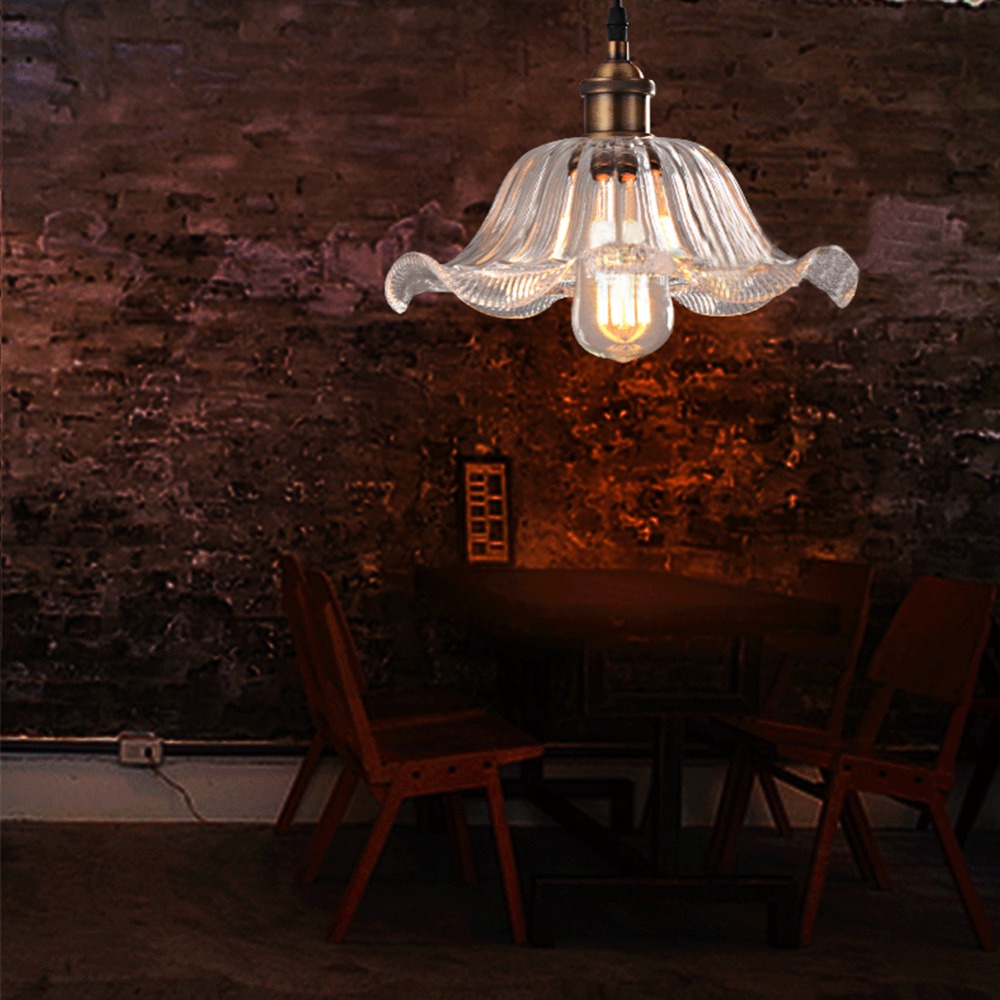 loft industrial moroccan lamp flower glass pendant lamp modern pendant light edison bulb tiffany restaurant bar lighting lustre