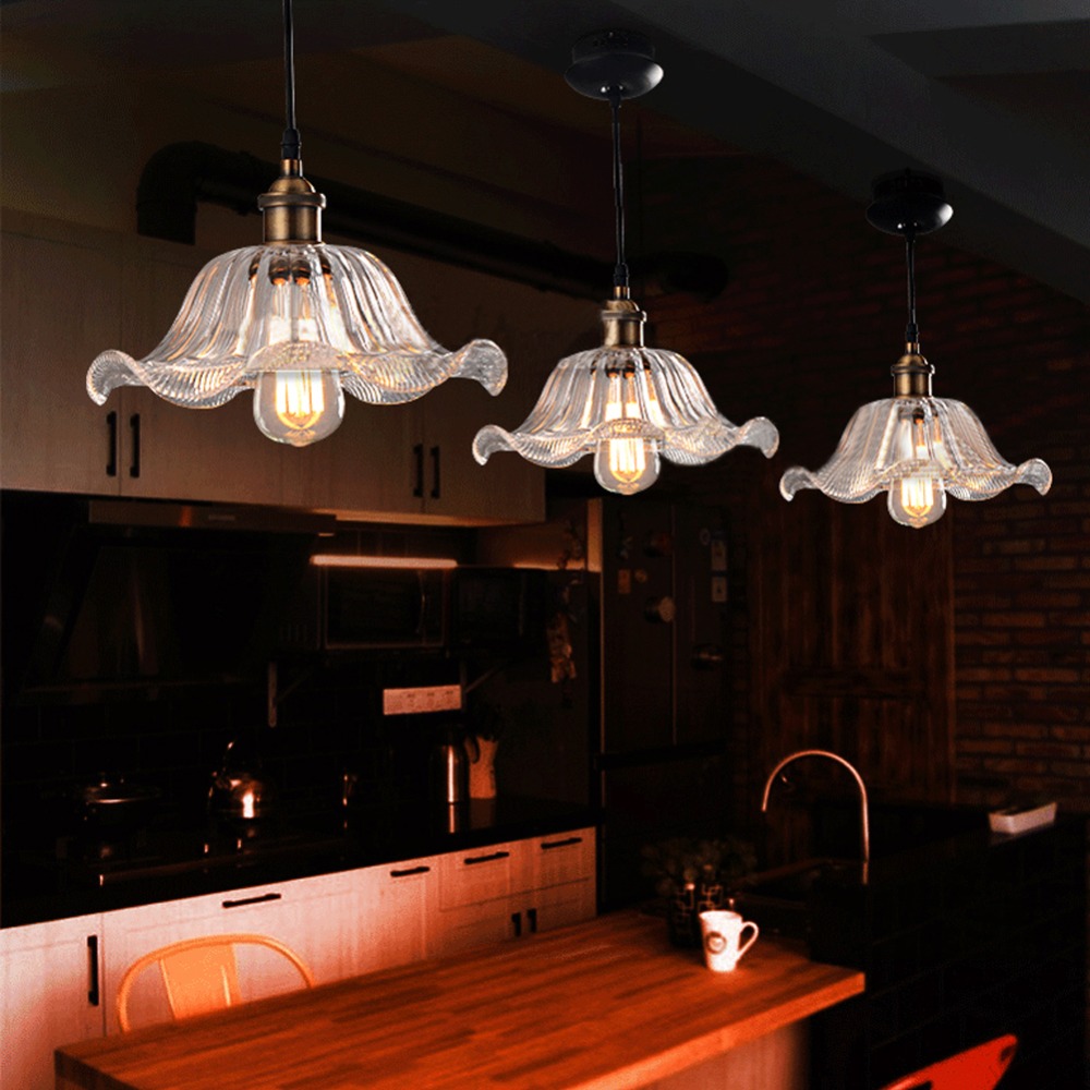 loft industrial moroccan lamp flower glass pendant lamp modern pendant light edison bulb tiffany restaurant bar lighting lustre