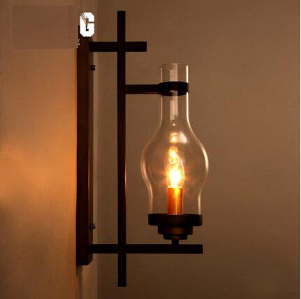 loft style glass lampshade led wall lamp industrial vintage wall light for home bedroom wall sconce lampara pared
