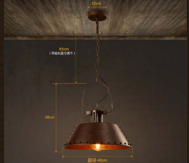 loft style iron rivet industrial vintage edison pendant lights fixtures bar hanging lamp indoor lighting suspension luminaire