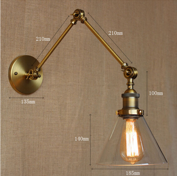 loft style metal adjustable industrial vintage edison wall lamp fixtures for bar cafe home indoor lighting lampara pared