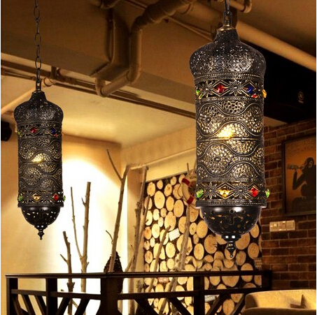 loft style southeast hand hollow vintage led pendant light for dining room retro hanging lamp lamparas colgantes