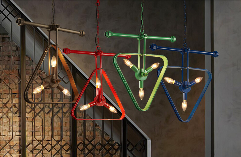 metal pipe loft style industrial vintage led pendant lights creative personality for bar home lighting