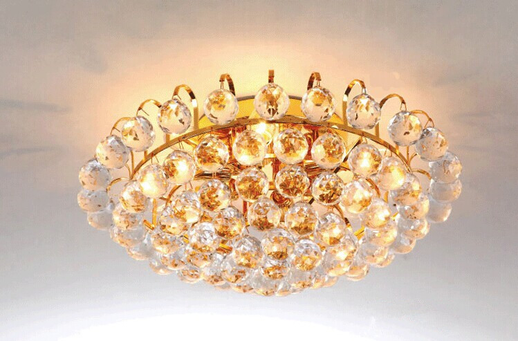 modern 3- lights ceiling light flush mount lights with crystal drops e12/e14 40w ac 30*30*18cm