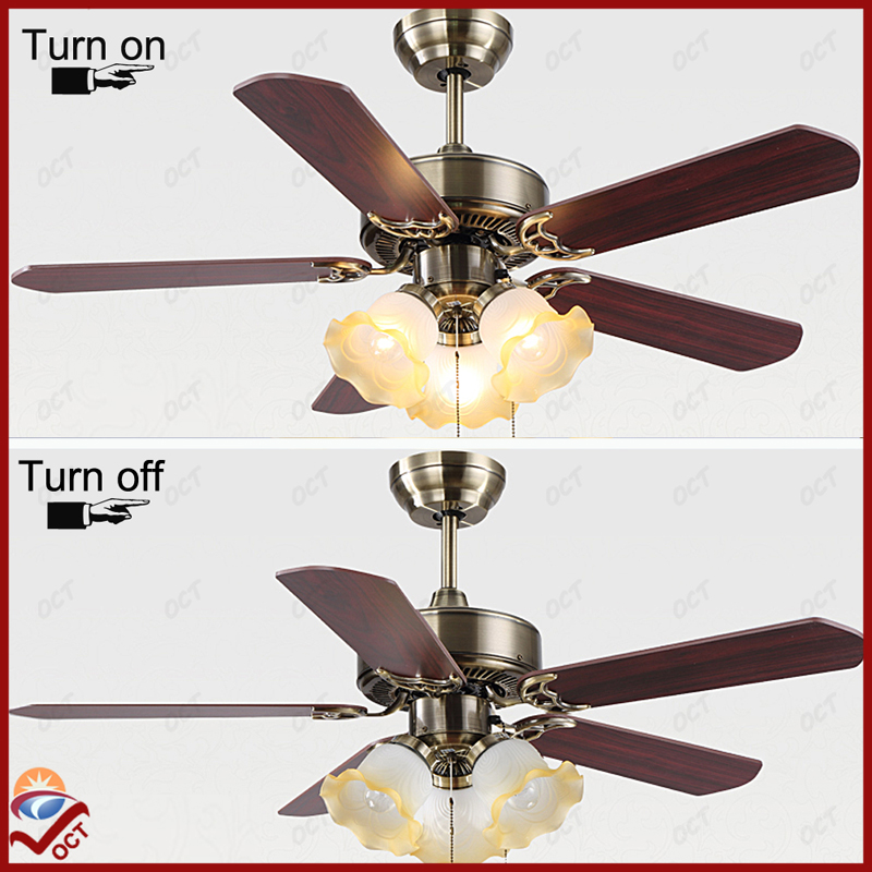 modern decorative 42 inch wooden blades pendant fan lamp luxury glass lampshade ceiling fans with light remote tiffany luminaire