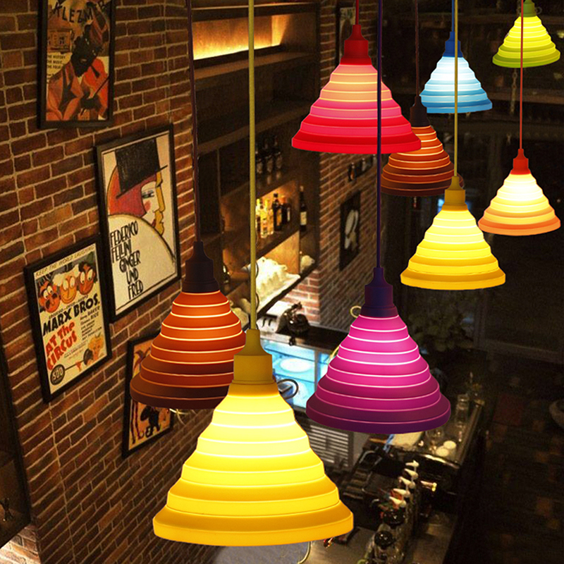 modern design pendant light wedding decoration hanging lamp simple home decor suspension luminaire silicone lampshades bar lamps