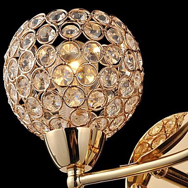 modern gold/silvery double k9 crystal led wall lamp lights,two lights
