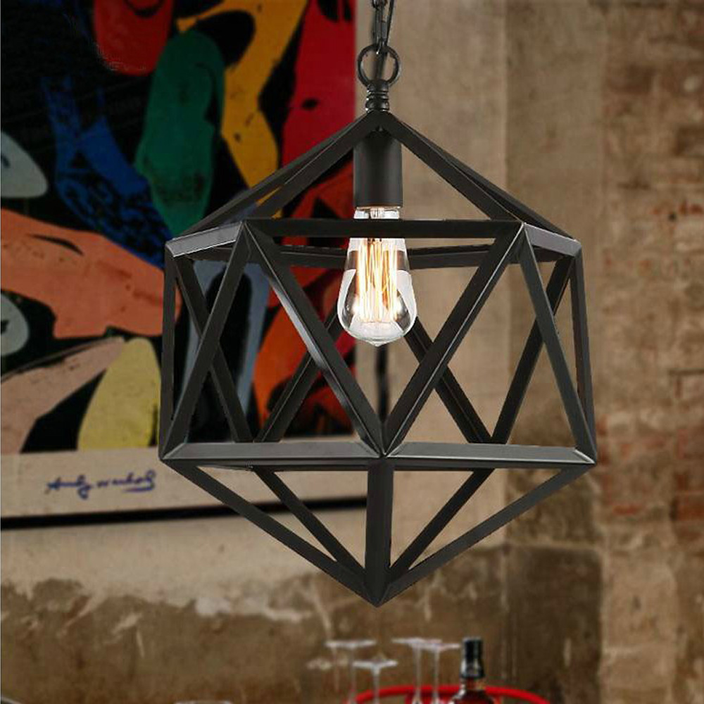 modern iron pendant light retro blub e27 decorative bird cages hanging lamp loft bar light fixture lampa avize foscarini abajur