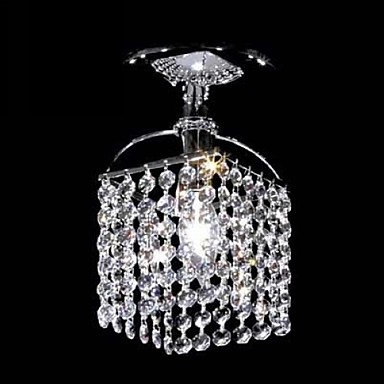modern led k9 crystal ceiling lights with 1 light, for living room bedroom lustres de cristal,e14*1 bulb included