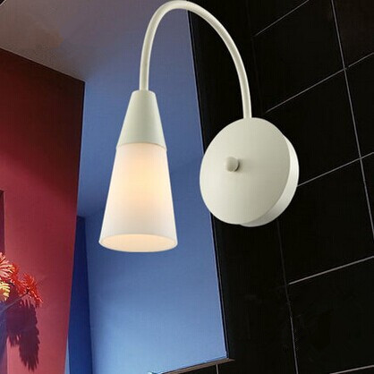 modern minimalist creative led wall lamp,white wall light for bedroom bedside aisle,e14*1 bulb included,ac 90v~260v