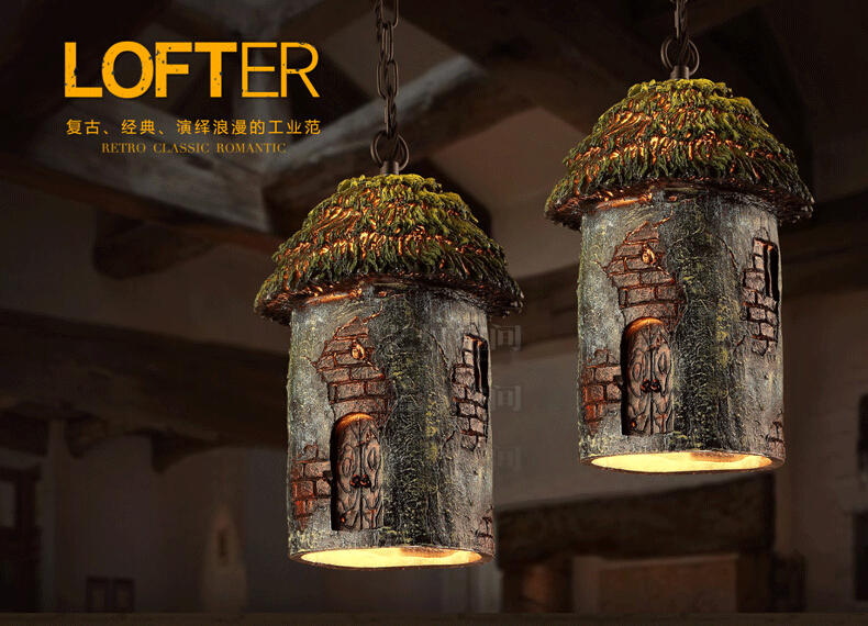 new modern resin chalet led pendant lights creative art hanglamp fixtures for cafe bar home lighting lamparas colgantes