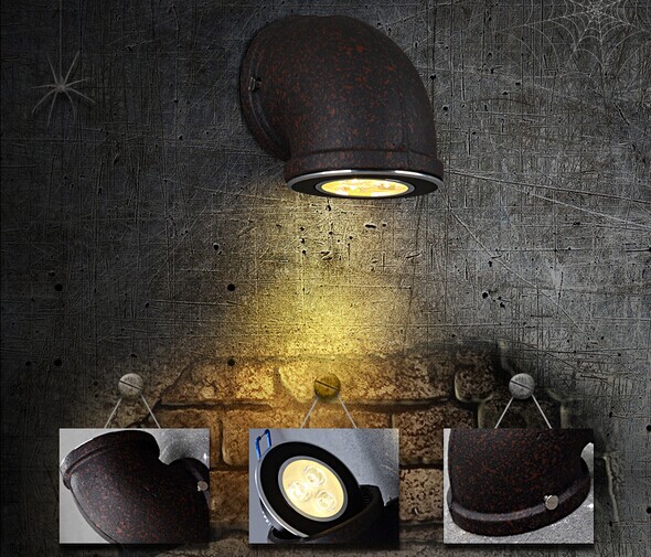 pipe american style loft retro vintage industrial wall lamp with 1 light for home dinning room bar,edison wall sconce