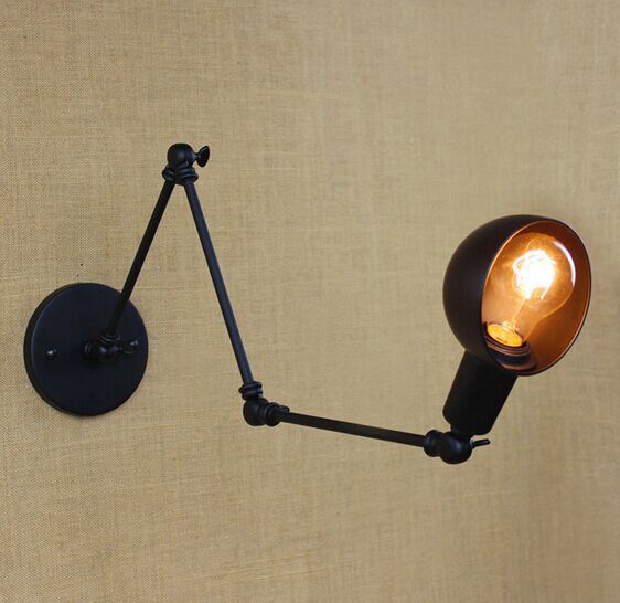 retro loft industrial edison vintage wall lamp light with long arm,wall sconce arandela de pared,e27*1 bulb included,ac 90v~260v