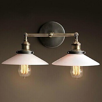 retro loft style vintage industria wall light with 2lights,bulb included wall sconce arandelas lamparas de pared for home lights