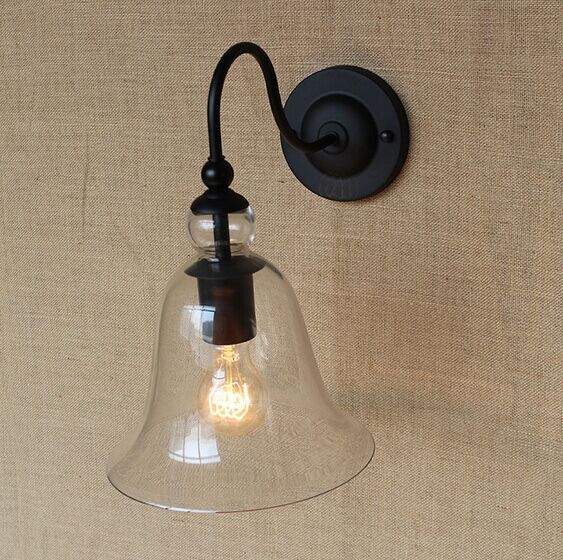 rh retro loft style american industrial vintage wall light glass lampshade, edison wall sconce lamparas de pared ac
