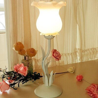 simple style desk lamps with colorful flowers,princess styleh table lamp, for bedroom study,e27,19*14*14cm,bulb included