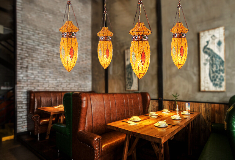 southeast asia colorful lustre led pendant lights hanglamp fixtures for cafe bar dinning home lightings verlichting luminaire