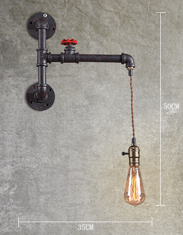 water pipe industrail vintage edison wall lamp loft style bedside light fixtures for bar cafe home lighting wall sconces