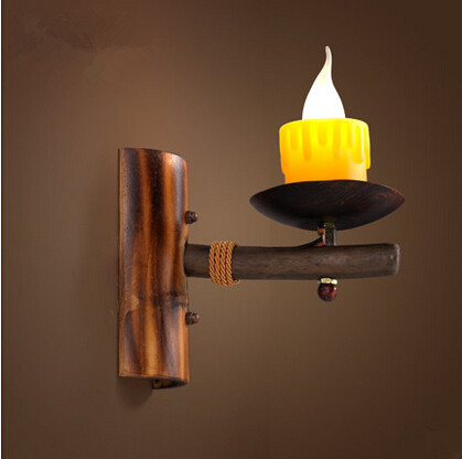wood loft style industrail vintage led wall light fixtures bedside lamp for home stairs wall sconce lampara pared