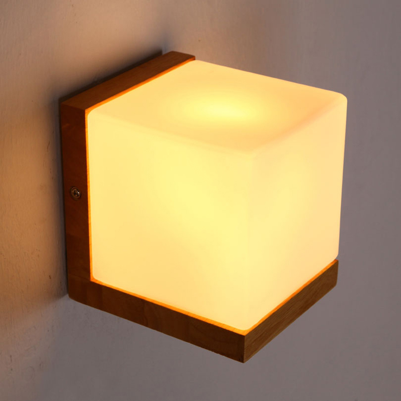 wood wall lamp bosco modern wall light fixtures e27 220v for decor luminaire home lighting glass lampshade lamparas de pared luz