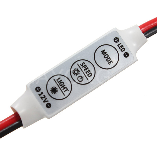 10pcs dc12v-24v mini 3 keys single color led controller brightness dimmer for led 3528 5050 strip light