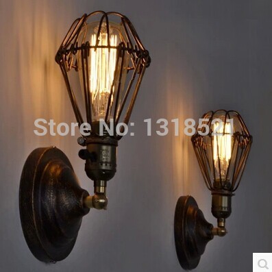 2014 new arrival brief modern creative indoor antique retro metal wall lamps e27 edison bulbs