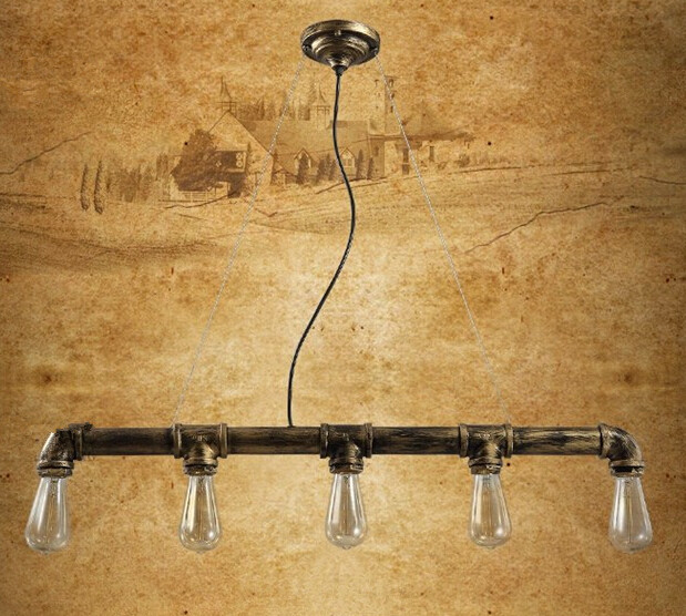 3 heads / 5 heads loft industry retro water pipe chandelier cafe bar creative personality water pipe chandelier