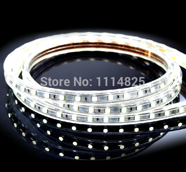5m smd2835 300 leds pure white super bright high power 8w/m led strip lights with connecting plug ac 220v