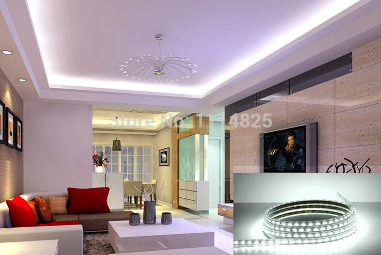 5m smd2835 300 leds pure white super bright high power 8w/m led strip lights with connecting plug ac 220v