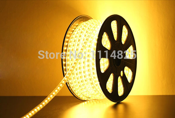 5m smd2835 300 leds warm white super bright high power 8w/m led strip lights with connecting plug ac 220v