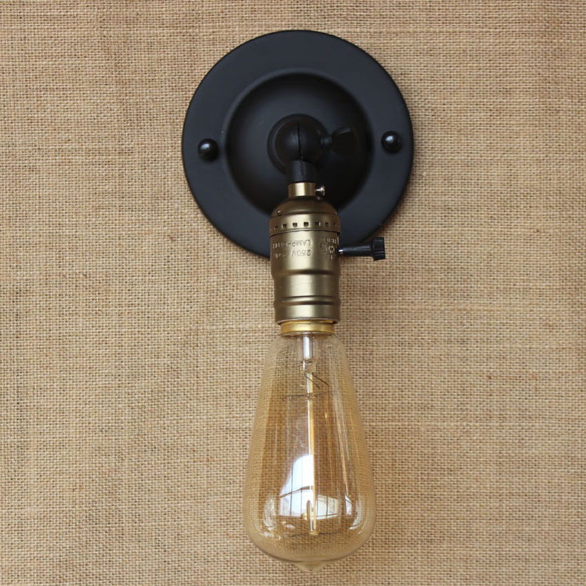 ac90-240 rh loft knob switch wall sconces lamp vintage bed balcony cafe home mini decorative wall light sconce fixture