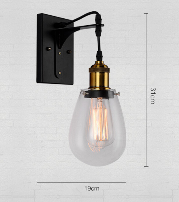 american country industrial retro iron wall lamp creative personality living room balcony glass wall light
