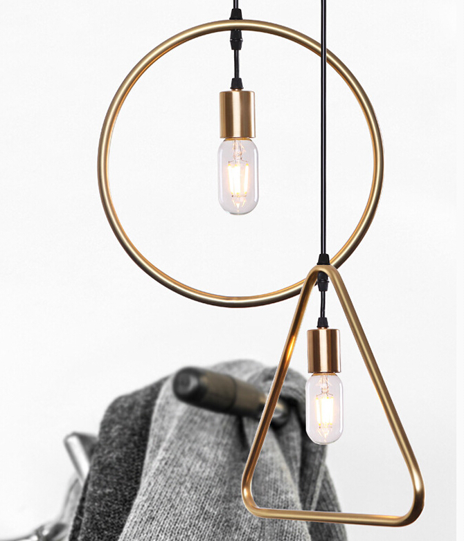 american industrial retro copper lamp individual creative living room bar restaurant loft geometry chandelier