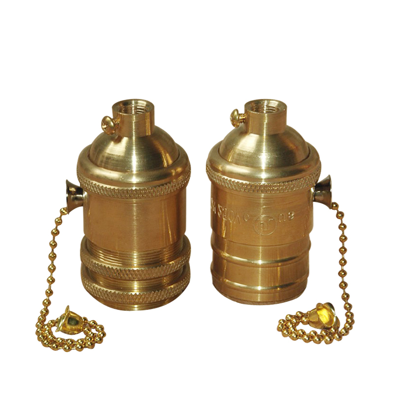 &whole price copper zipper lamp holder e27 bulb pendant light lamp holder/brass lamp socket