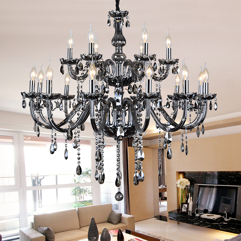 chandelier 18 arms modern crystal chandeliers moderne kronleuchter aus kristall suppliers smoke crystal lamp dining room lights